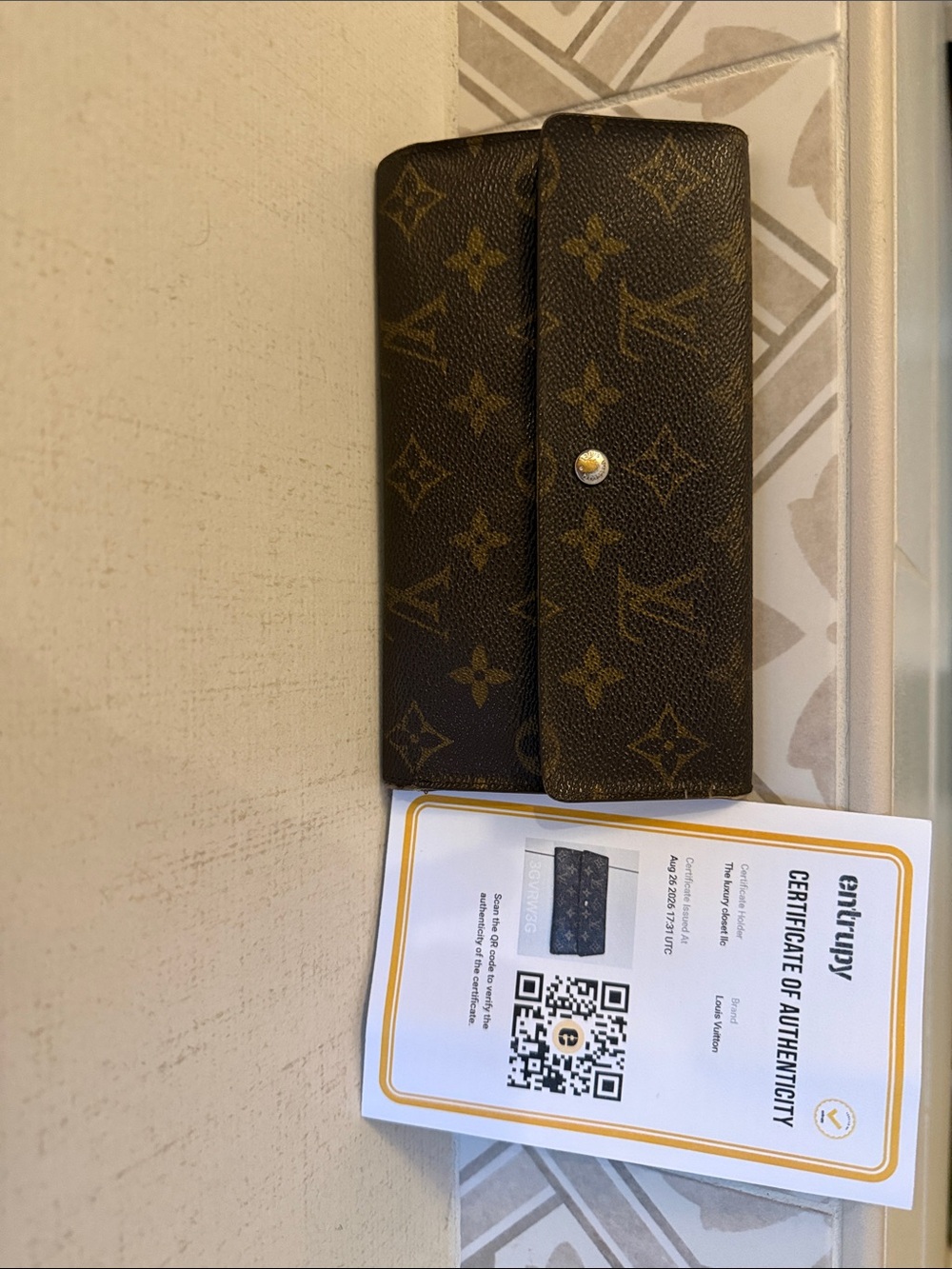 Louis Vuitton Brown Monogram Tri-fold Wallet